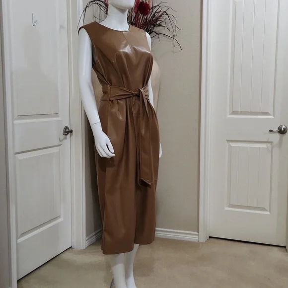 HOST PICK😍 Calvin klein faux leather dress NWT (Necklace NOT included). - Picture 4 of 10